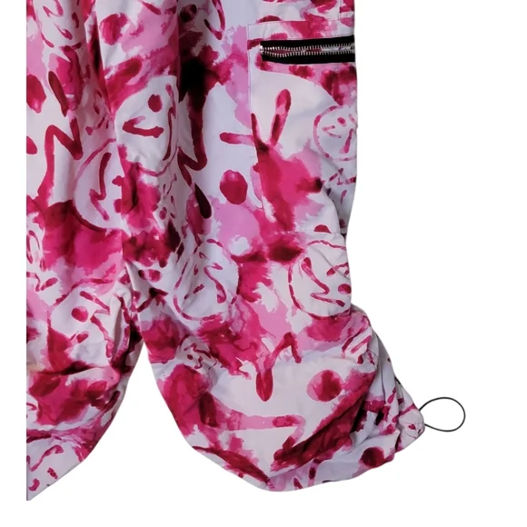 Womens Zumba Cargo Pink Black White Workout Pants XL - Picture 6 of 8